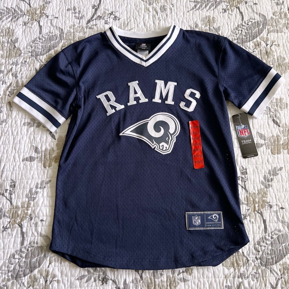 NFL L.A. Rams Kids Navy Blue Short Sleeve Jersey NWT • M 10/12